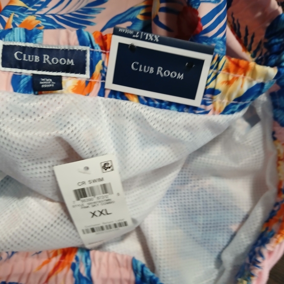 Club Room‎ Pink and Blue Swim Trunks Vibrant Floral Design - Picture 2 of 6